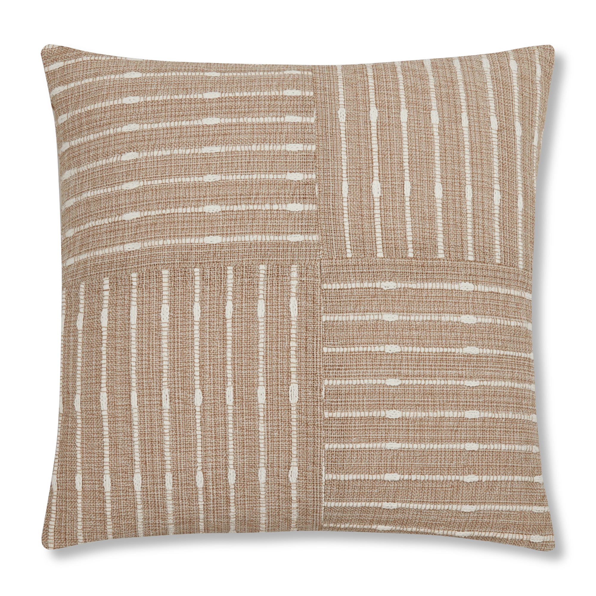 Bouclair Beige Sonya Decorative Pillow 19x19 in (48x48 cm)