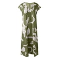 thumbnail image 4 of 2025 Robe à Col en V pour Dames à Manches Courtes, à Lacets, Imprimée, Grande Jupe, Robe d'Été pour Femmes, Robe Maxi pour Dames, Robes d'Été Décontractées pour Femmes, Robe de Saison, Robes Chemise Maxi, Robes Longueur Genou fo, 4 of 6