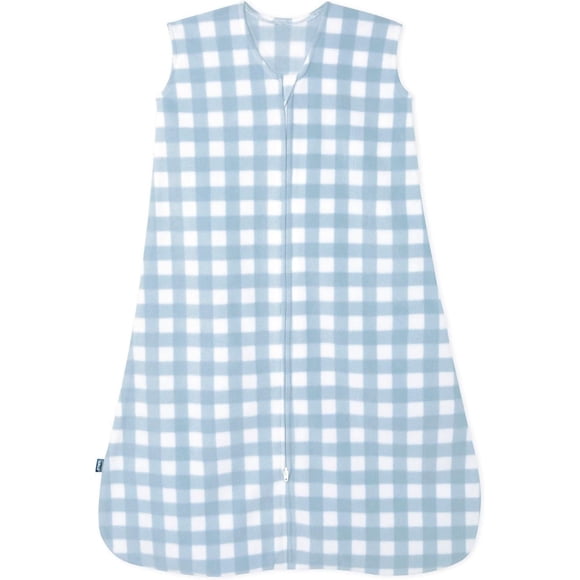 HALO Sleepsack, Micro-Fleece Wearable Blanket, Swaddle Transition Sleeping Bag, TOG 1.0, Gingham Blue
