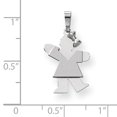 thumbnail image 2 of 14K White Gold Small Girl w/Bow on Right Engravable Charm, 2 of 2