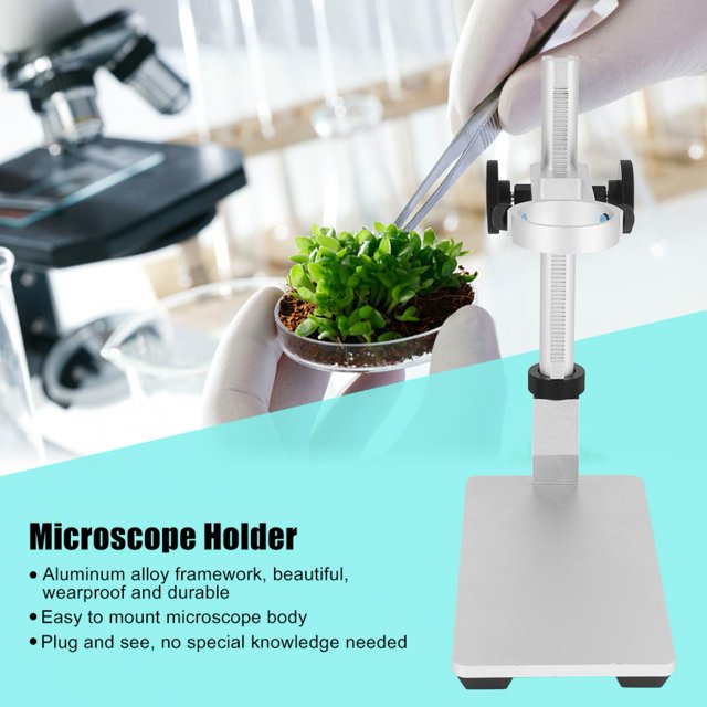Support de Microscope Numérique Universel Réglable, Support en Alliage d'Aluminium, Montage Facile Plug and Play pour Observation Pratique