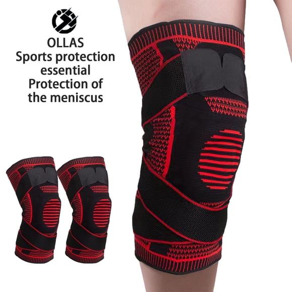 EGNMCR Genouillères de Sport Alpinisme Basketball Sangles de Compression Soutien Respirant Articulation du Ménisque Course Équipement de Protection Genouillères en Silicone