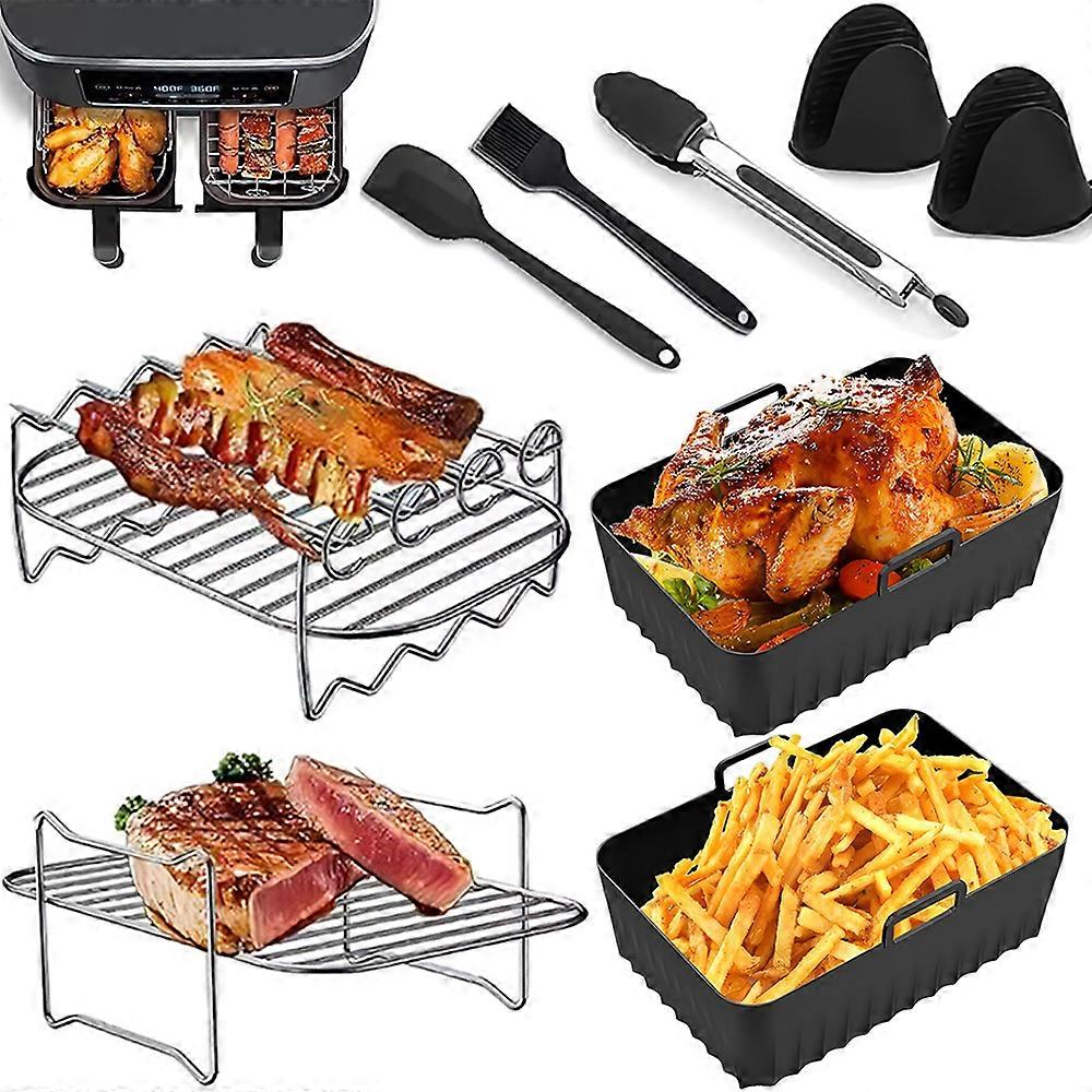 Dual Basket Air Fryer Accessories, Set of 9 Fit for Dual Air Fryer AF451UK AF500UK