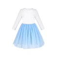thumbnail image 2 of Robe Fille Bleu Arc-en-Ciel Papillon Plissée Tulle Décontractée Manches Longues 5 Ans, 2 of 6
