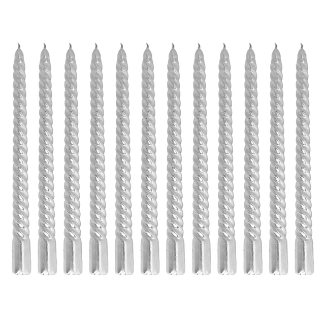 Twisted Long Candle, Decoration Metallic Twisted Candlestick Dripless Soy Wax Smokeless Taper For Party Gold,Silver
