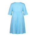 thumbnail image 4 of CHUANK Robe Maxi Ample à Manches Longues en Coton et Lin pour Femmes, Grande Taille, Unie, Boutonnée, 4 of 7