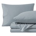 thumbnail image 1 of Bare Home Organic Percale Sheet Set - 300 Thread Count - 100% Organic Cotton - Twin XL, Dusty Blue, 1 of 7