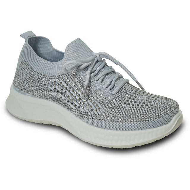 kozi Femmes Espadrilles Mode Confortables à Talon Compensé à Enfiler Mocassin YQ3260 avec Semelle Intérieure Amovible Argent