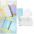 thumbnail image 2 of PU Leather Notebook Binder Clear Binder Pockets Budget Envelope Blue, 2 of 9
