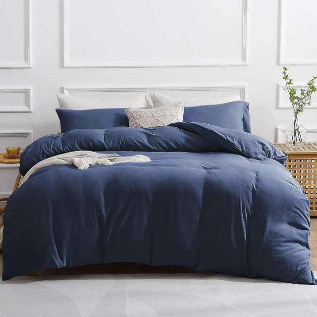 Duvet Cover Queen -Piece Prewashed Ultra Soft Queen Bedding Set - Features Zipper Closure and Corner Ties Includes Duvet Cover x Pillowcases No Comforter