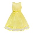 thumbnail image 2 of Flower Girl Dress Yellow Belted Wedding Party Bridesmaid 7 Years, 2 of 6