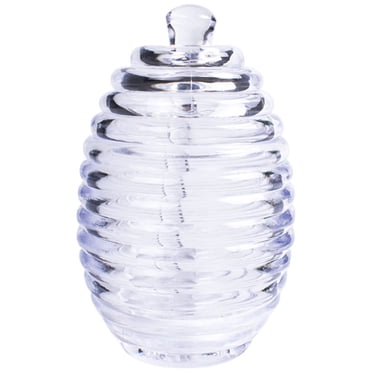 Miangastore Transparent Honey Jar Food Storage Container Plastic 1 Set 5.6X3.7In
