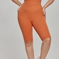 thumbnail image 2 of Qtocio Plus Size Shorts,Women's Solid Color High Waisted Supportive Shorts for Yoga and Workout Summer Activities, 2 of 4