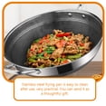 thumbnail image 4 of Wok en Acier Inoxydable à Structure en Nid d'Abeilles Poêle à Frire à Double Poignées Wok Chinois, 4 of 8