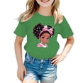 thumbnail image 1 of PMVFHDE Hauts d'Été pour Filles Hauts pour Fille Hauts d'Été pour Fille T-Shirts d'Été Tendance pour Fille T-Shirts Graphiques pour Filles T-Shirts Graphiques pour Enfant T-Shirt Graphique à Col Rond à Manches Courtes pour Fille T-Shirt d'Été Vert, 7-8 Ans, 1 of 5