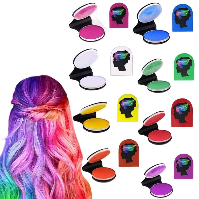 Dvkptbk Poudres Teintes Poudre pour Cheveux Couleur Poudre Jetable Tresse Colorée Universelle 3g