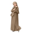 thumbnail image 4 of RXMEKW Muslim Dress Set With Shawl for Girls Long Sleeve Round Neck Ruffle Dress 2-Piece Outfit Pink, 4 of 9