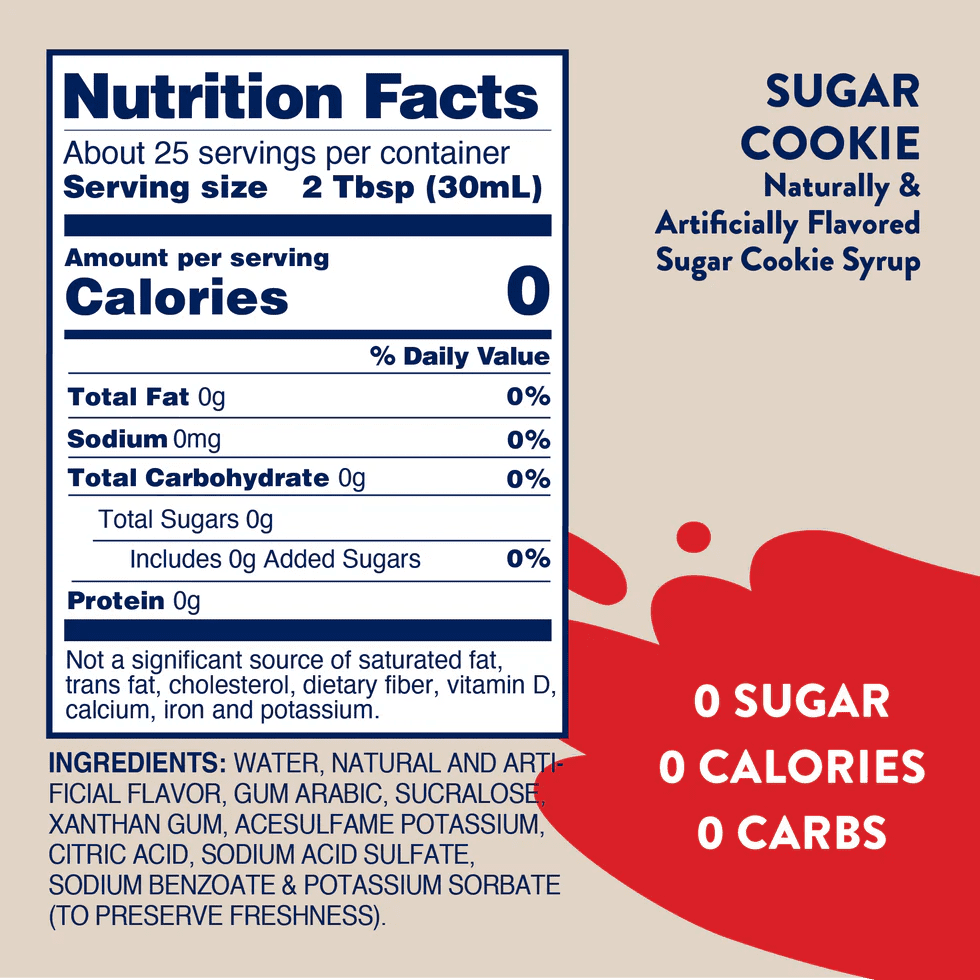 Skinny Mixes Sugar Cookies Syrup
