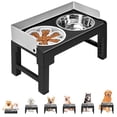 thumbnail image 1 of Elevated Dog Bowls, 6 Adjustable Heights Raised Pets Feeder Bowls W/Stainless Steel Bowls Neck Protection, Suitable For Small Medium Large Dogs, 1 of 7