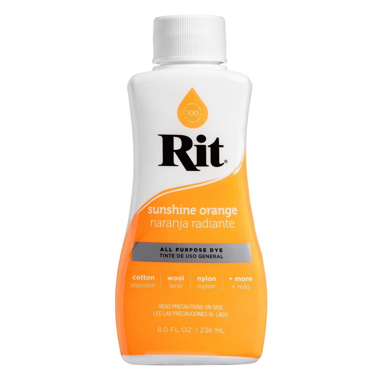 RIT All Purpose Liquid Dye, Sunshine orange, 236 mL (8 oz)