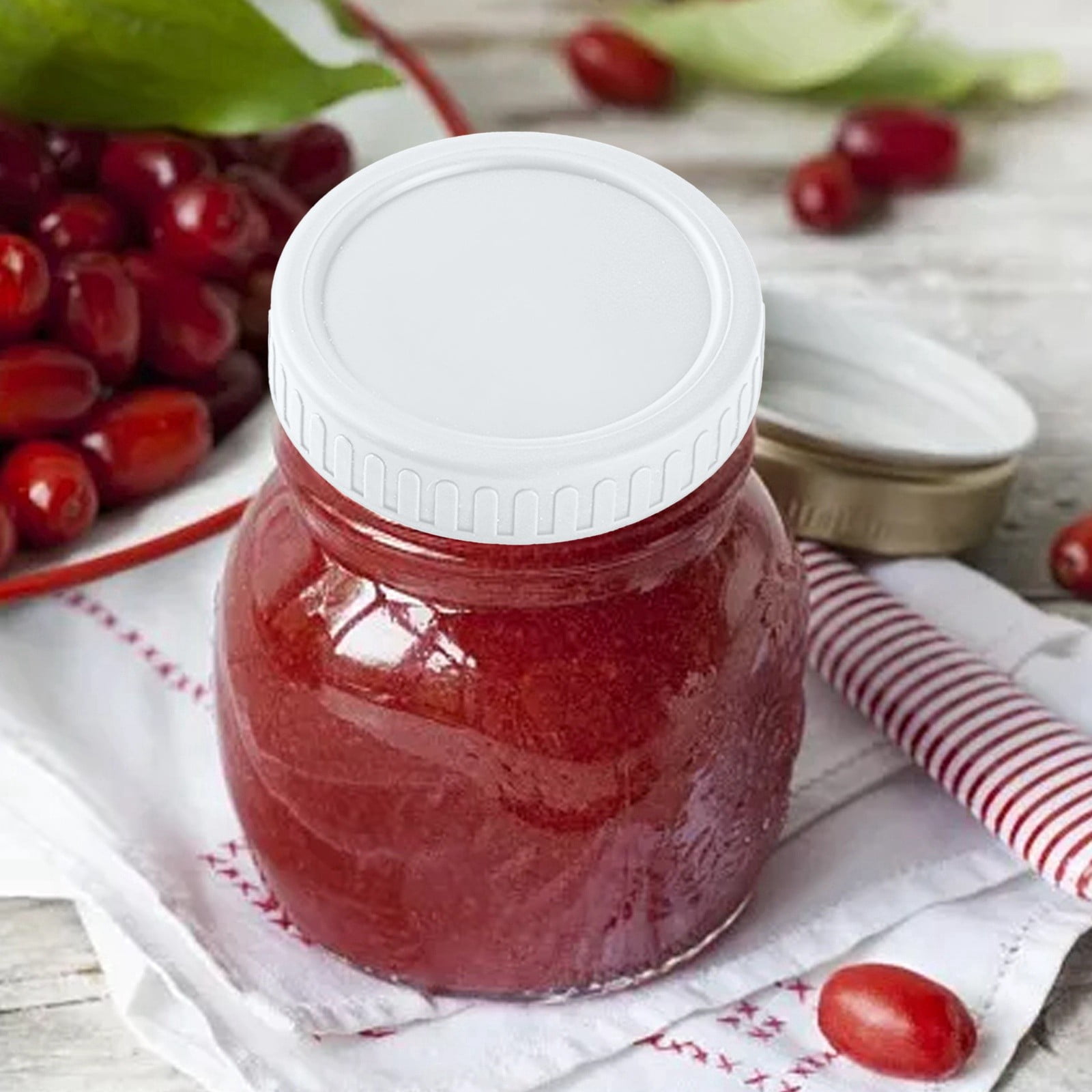Hbdhejl Wide Mouth Jar Lids Plastic Canning Storage Lids Leak Proof And Scratch 86Mm