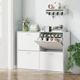 thumbnail image 2 of HOMCOM Armoire de Rangement pour Chaussures Rabattable, Étagère à Chaussures en Bois, Étagère d'Entrée, 2 of 10