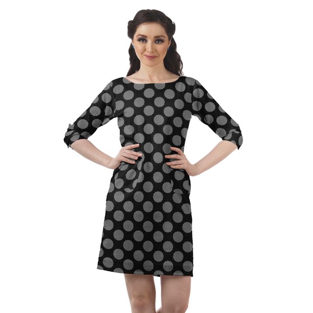 Moomaya Robe d'Été pour Femmes à Manches 3/4, Robe Droite Décontractée avec Poches