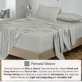 thumbnail image 4 of RUVANTI Draps 100 % Coton – Parure de Lit en Percale pour Lit Simple, Rafraîchissante et Respirante, Résistante et d'Un Toucher Doux et Confortable, Bonnet de 40 cm, Ensemble 3 Pcs, Argent, 4 of 7