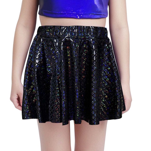 Robes de Danse pour Filles Robe Toot Toot Jupe Cheerleading à Sequins avec Design Découpé Robe Courte Polyvalente pour Performances et Événements