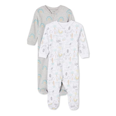 Pyjama layette unisexe 100 % coton George pour nourrissons, paquet de 2