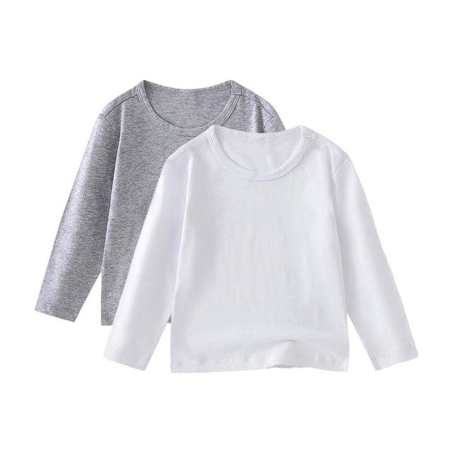 Chandails à Manches Longues pour Filles T-Shirts de Base Doux pour Tout-Petits Haut T-Shirts à Col Rond pour Enfants