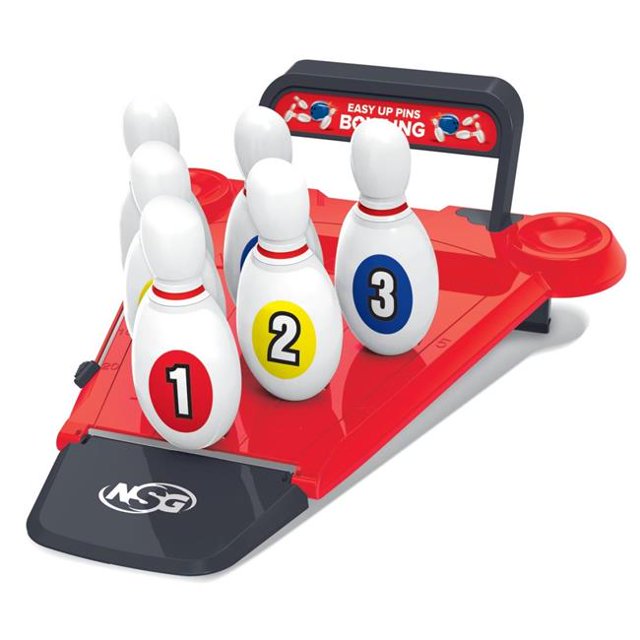 NSG JS7500 Easy Up Pins Bowling Set - Green, Red & Black