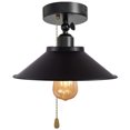 thumbnail image 1 of FSLiving RV Adjustable Wall Light with Zipper Switch 12V Black Decorative Light RV Ceiling Light Iron Shade Hallway Light Fixtures Ceiling Mount Industrial Semi Flush Mount for RV Camper - 1 Light, 1 of 6