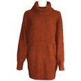 thumbnail image 3 of Women's Loose Oversize Turtleneck Wool Long Pullover Sweater Dress, 3 of 5