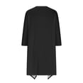 thumbnail image 4 of Mrat Sheer Cardigan for Womens 3/4 Sleeve Tops with Pocket Solid Irregular Flowy Jacket S-86 Black XXL, 4 of 5