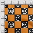 thumbnail image 1 of oneOone Cotton Silk Mustard Yellow Fabric Skull Craft Project Decor Fabric Printed By The Yards 42 Inches Wide, 1 of 1