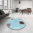 thumbnail image 4 of Ahgly Company Tapis d'Intérieur Lavable en Machine Carré Transitionnel Bleu, 4 Pieds Carré, 4 of 7