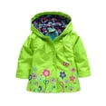 thumbnail image 2 of Imperméable à Capuchon pour Tout-Petites Filles, Joli Motif de Fleurs Imprimé, à Simple Boutonnage, Coupe-Vent d'Extérieur, 2 of 3