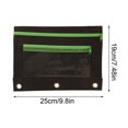 thumbnail image 3 of Apmemiss School Supplies Clearance Three Hole Cloth Pencil Case Double Layer Mesh Large Capacity Zipper, 3 of 6