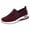 Red, variant on Womens Sneakers Large Size Slip on Knit Soft Sole Non Slip Comfortable Breathable Mesh Walking Shoes New Fashion Mother Shoes Black