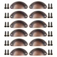 thumbnail image 1 of GROWTH TANK 3x12x Tasse Tire Armoire Commode Coquille Tirer Poignées de Tiroir Boutons Rouge Bronze, 1 of 9