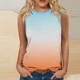 thumbnail image 2 of Plebaso Débardeurs 2025 pour Femmes Sans Manches à Col Rond T-Shirts Décontractés à Imprimé Dégradé Blouses d'Été T-Shirts, 2 of 4