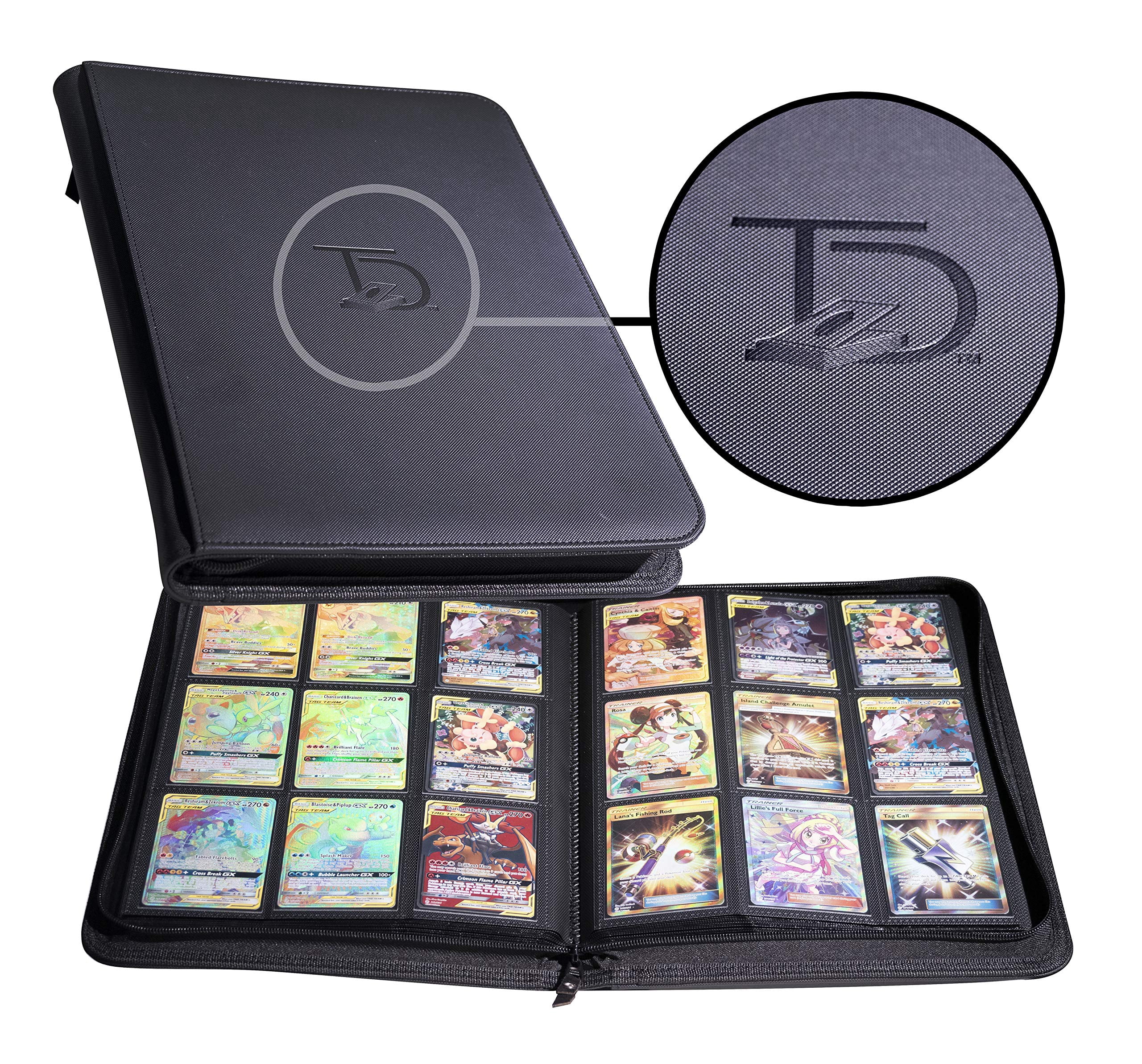 pokemon card holder binder walmart Ultra Pro 9 Pocket Full-View with Poke Ball Design – Trading Card Binder Holds 360 Cards Side Loading – Organizer for TCG black and not easy to break Pokemon Charzard Charmander Trading Card