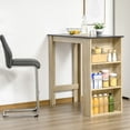 thumbnail image 2 of HOMCOM Bar Table Counter Height Dining Table with 3 Shelves, Natural, 2 of 10