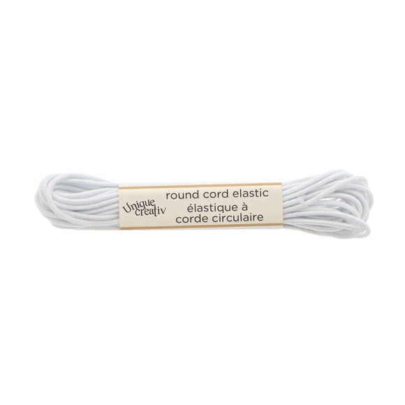 UNIQUE CREATIV Round Cord Black Elastic, 1.3 mm (0.05 in), 4.6 m (5.03 yd)