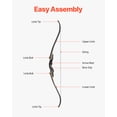 thumbnail image 4 of VEVOR 60in Takedown Recurve Bow Wooden Bow Arrow Kit Right Hand Hunting Practice 50lbs, 4 of 9