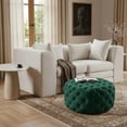 thumbnail image 2 of Meridian Furniture Addison Ottomane et Banc en Velours Vert Capitonné à Boutons, 2 of 4