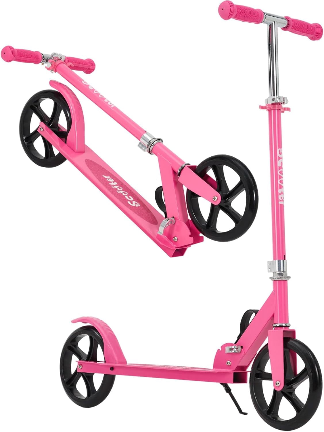 Yoleo 3 en 1 Trottinette Enfants 3 Roues Lumineux 2 Ans à 5ans Siège Amovible Hauteur Réglable 65cm à 77cm Cadeau Jouet Vert