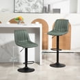 thumbnail image 4 of HOMCOM Adjustable Bar Stools Set of 2, Leathaire Swivel Barstools w/ Back, 4 of 10