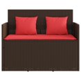 thumbnail image 2 of vidaXL Banc de Jardin avec Coussins en Rotin Poly Brun, 2 of 5